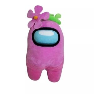 Among Us Plush Pink Flower Toy Stuffed Animal Toikido Video Game Collectible 12”
